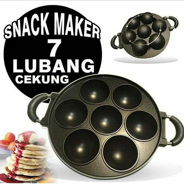 Cetakan Kue 7 Cekung Snackmaker Cetakan Kue Lubang Serabi Apem Kuliner Teflon Cetak Adonan Murah ...