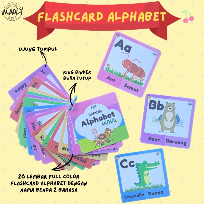 Jual Flashcard Alphabet ABC 2 Bahasa Indonesia Inggris Mainan Edukasi ...