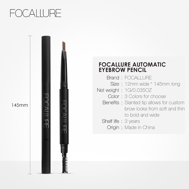 FOCALLURE Auto Eyebrow Pen / Pensil Alis Anti Air FA18 Waterproof Original