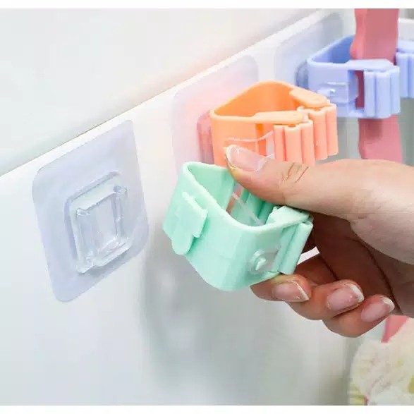 Gantungan Jepit Tempel/gantungan Sapu Cepit/gantungan Tempel Tanpa Paku