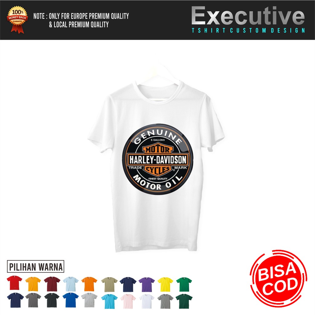 KAOS HARLEY DAVIDSON ORIGINAL PUTIH / CUSTOM DESIGN