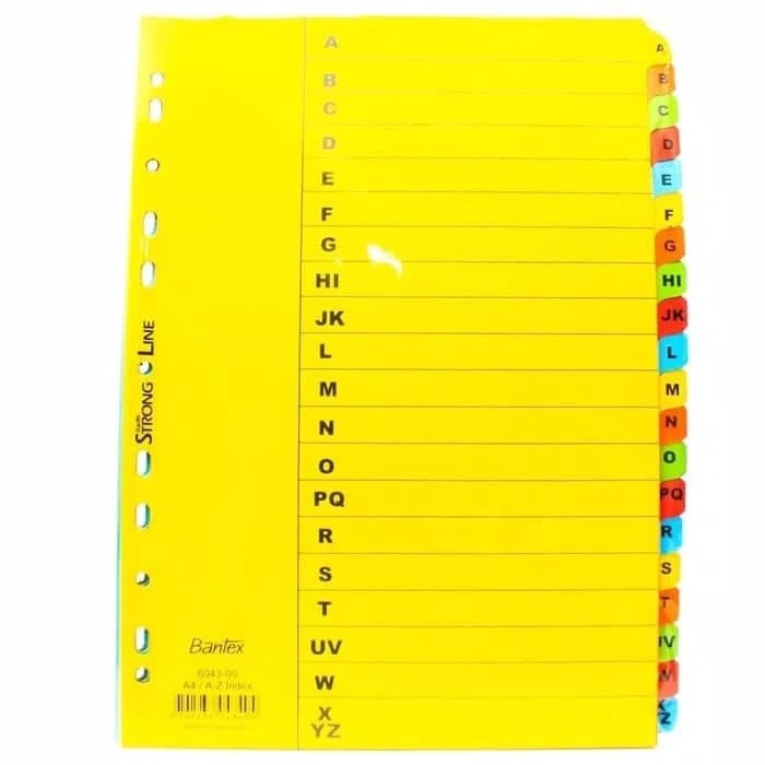 

Divider Abjad Bantex 6043 A4 Karton A-Z Pembatas Ordner