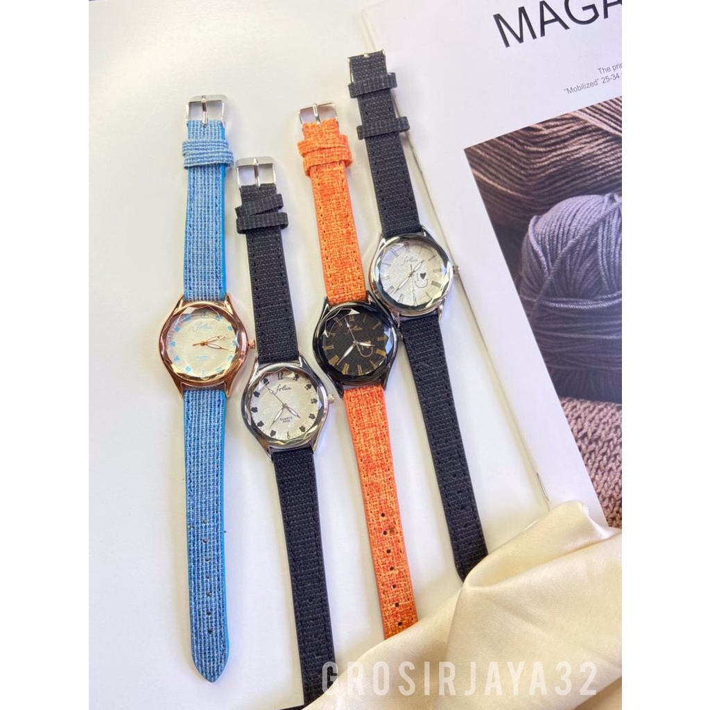 JAM TANGAN WANITA FOLIIA RAINBOW STRAP NILON KOMBINASI KALEP