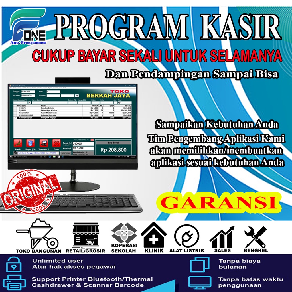 PROGRAM KASIR TOKO APLIKASI KASIR TOKO GROSIR ECERAN Original FULL UNLIMITED AKTIVASI