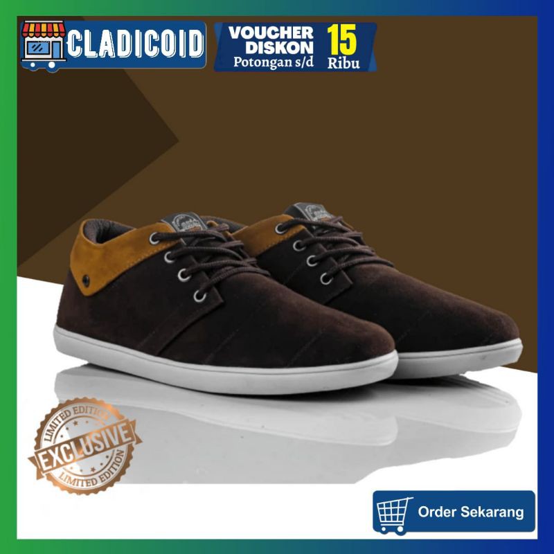 Sepatu Sneakers Casual Pria Trend Terbaru Model Keren, Santai, Kuliah, Sekolah Hitam Biru Coklat