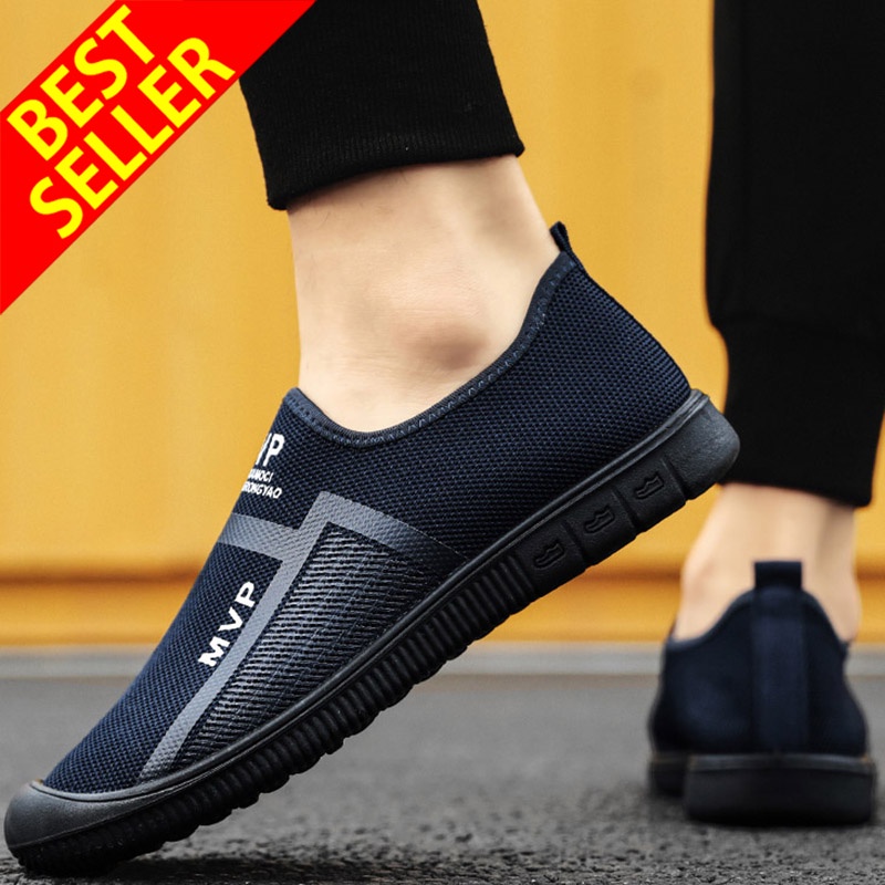 QINGSHUI Sepatu Pria Bernapas Sepatu Sneakers Pria Sepatu Kasual Pria Sepatu Pria Nyaman Slip Pada Sepatu Datar