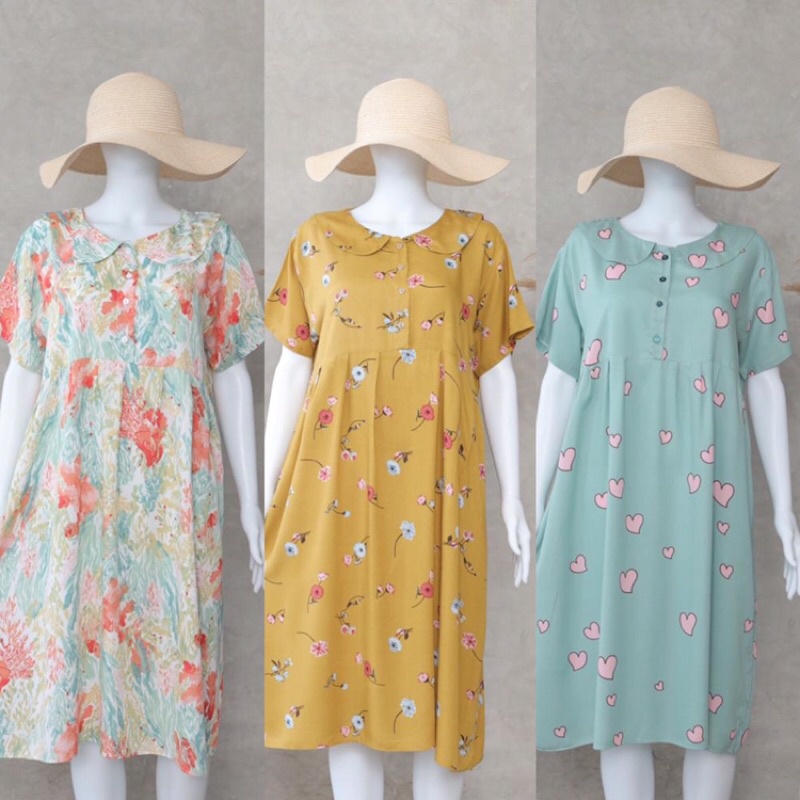 Kinan Dress | Daster Kekinian | Daster Rayon | Busui Friendly | LD 110cm PB 105cm