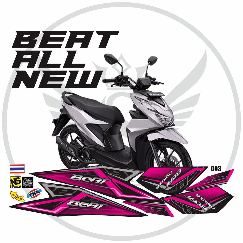 STICKER STRIPING MOTOR BEAT ALL NEW 003 VARIASI MAGENTA 01 @INDIGO01