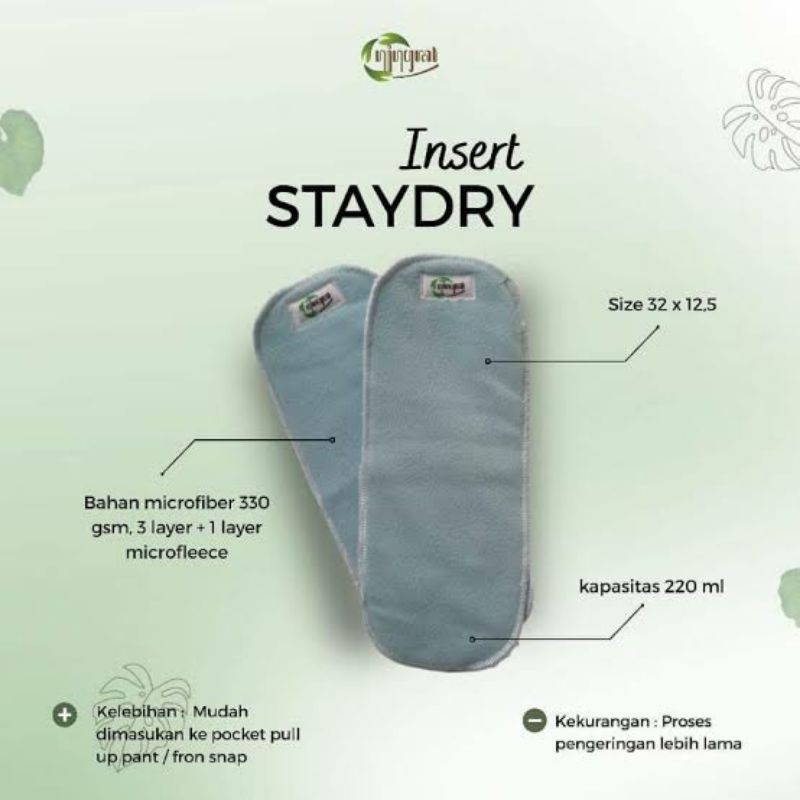 Insert Clodi Ningrat | Insert StayDry | Insert Lembaran | Insert Bamboo | Penyerap Clodi