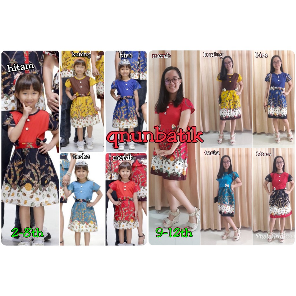 Qnunbatik Dress/terusan Batik Anak Perempuan Naura Madura