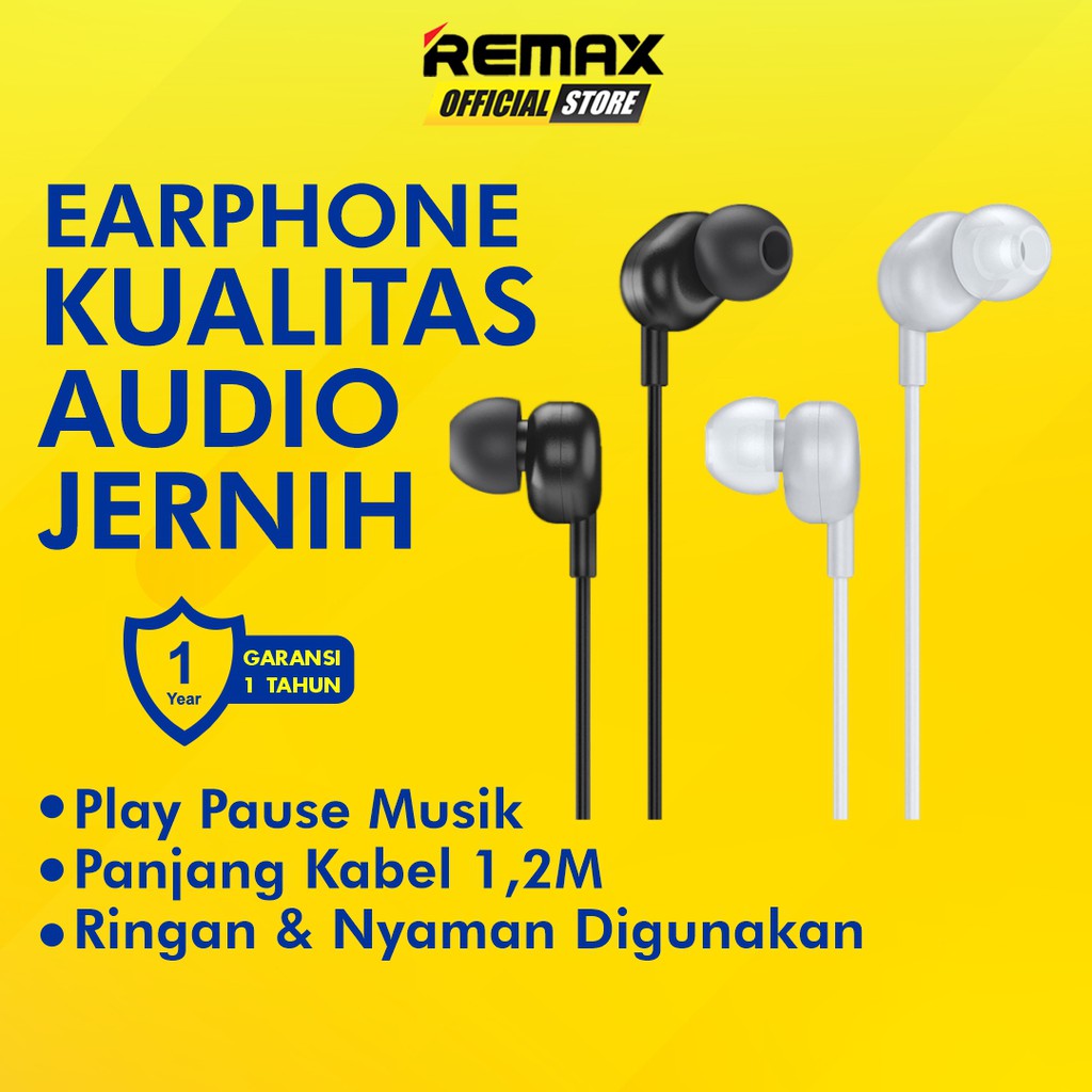 Remax RW-105 Earphone Premium Quality Wired In Ear Handsfree Headset HIFI