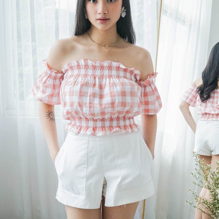 V256 Belle Gingham Top - 4 COLOR &amp; 2Size