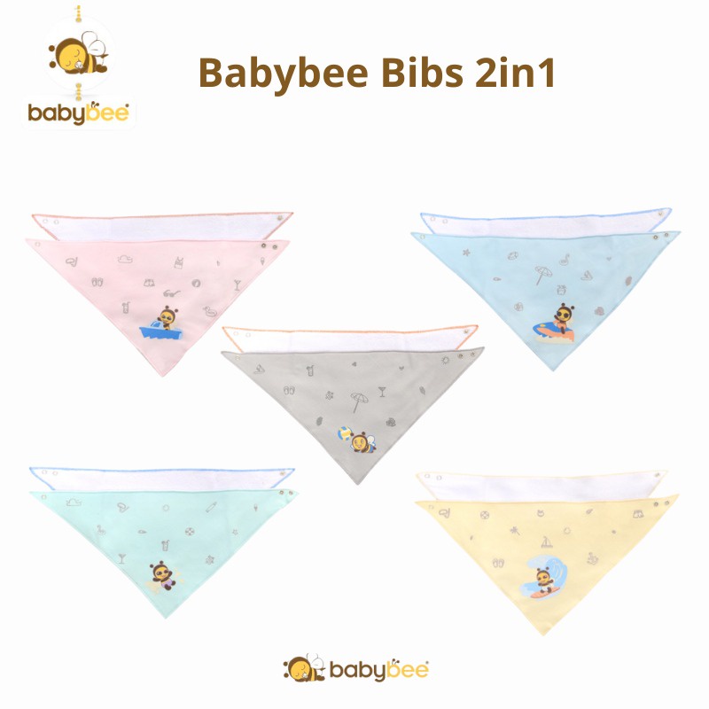 Babybee Triangle Bibs/ Slaber/ Celemek Segitiga 2in1