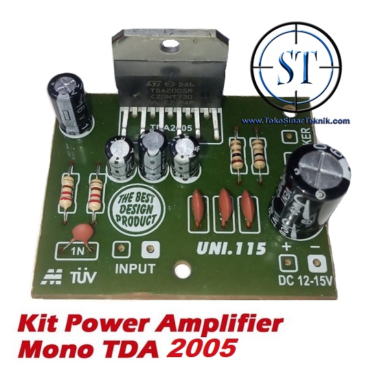 Kit Power Mono TDA 2005 20W Bridge Power Amplifier Mini IC TDA2005 (Mono) 12VDC Aux 20 Watt RMS