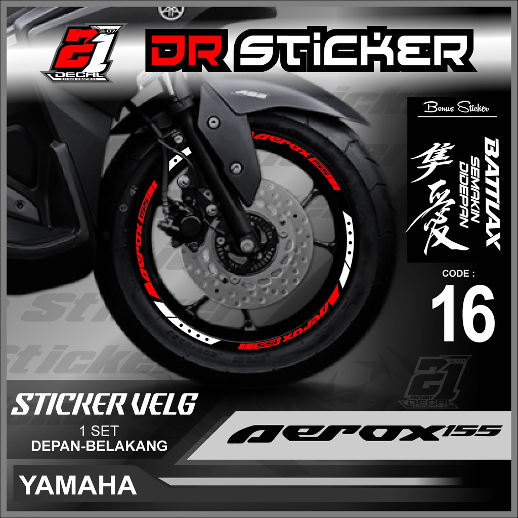 Sticker Velg - Cutting Velg Sticker Cutting Velg Motor Aerox 155