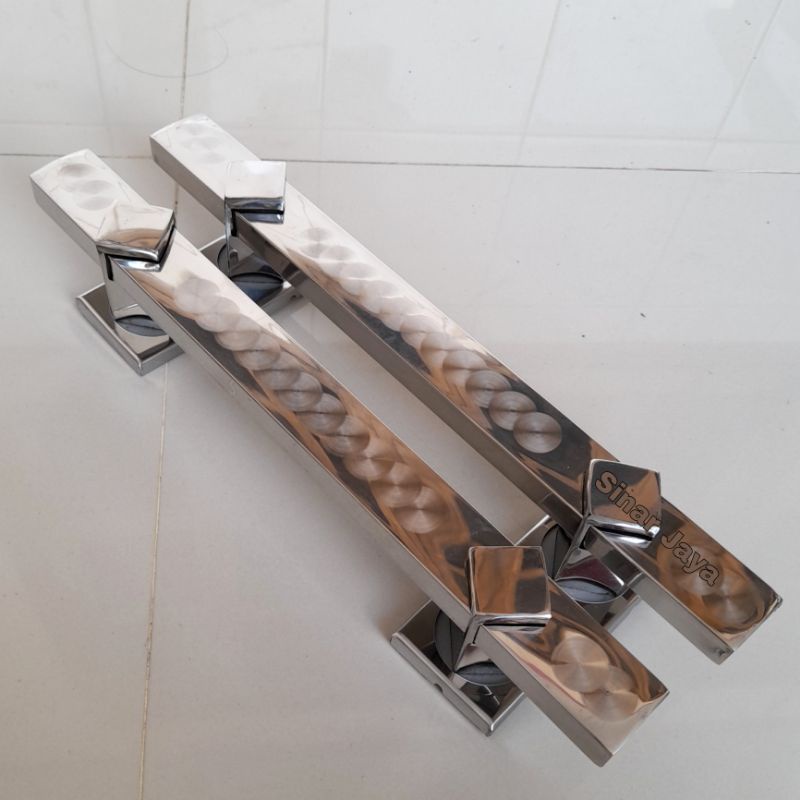 1 satu set handle pintu minimalis gagang tarikan pintu stainless pegangan kunci pintu kuputarung SPB