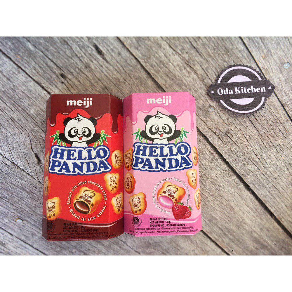 MEIJI HELLO PANDA STRAWBERRY CHOCOLATE 45 GRAM STROBERI COKLAT