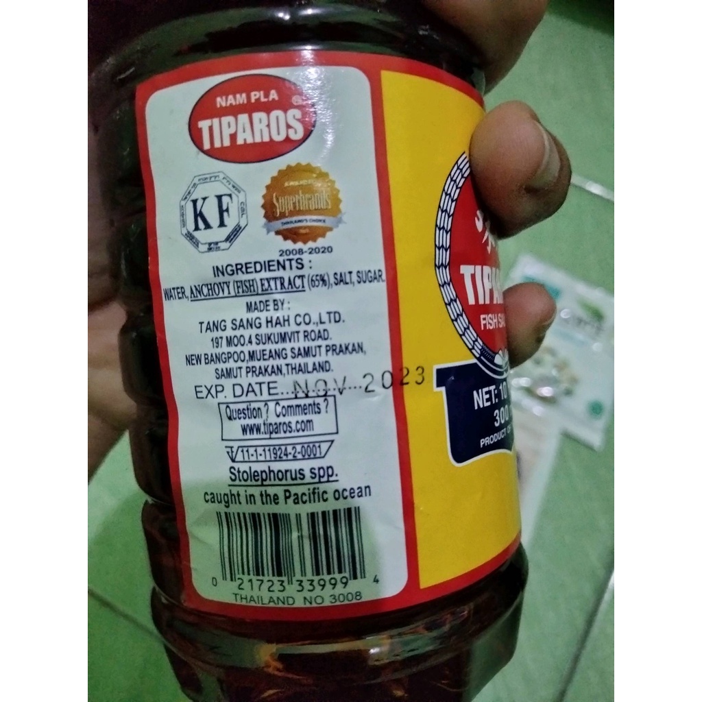 Kecap Ikan Tiparos 700 ml Fish Sauce Thailand Halal No MSG Pengawet