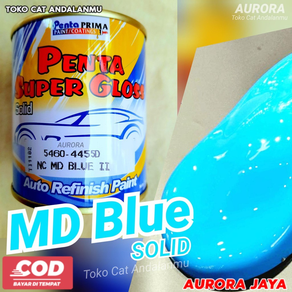 Cat Biru Cerah Solid Penta Super Gloss MD Blue Cat Mobil Motor Sepeda Glos