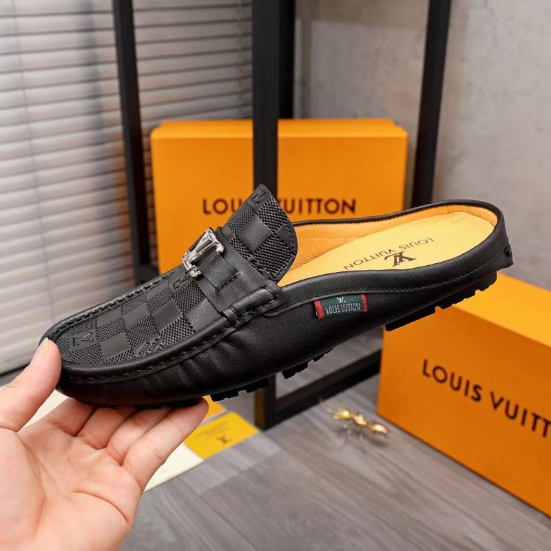 sepatu sandal lv pria slide sendal flat selop cowok mirror model terbaru 2022 lou is vuitton