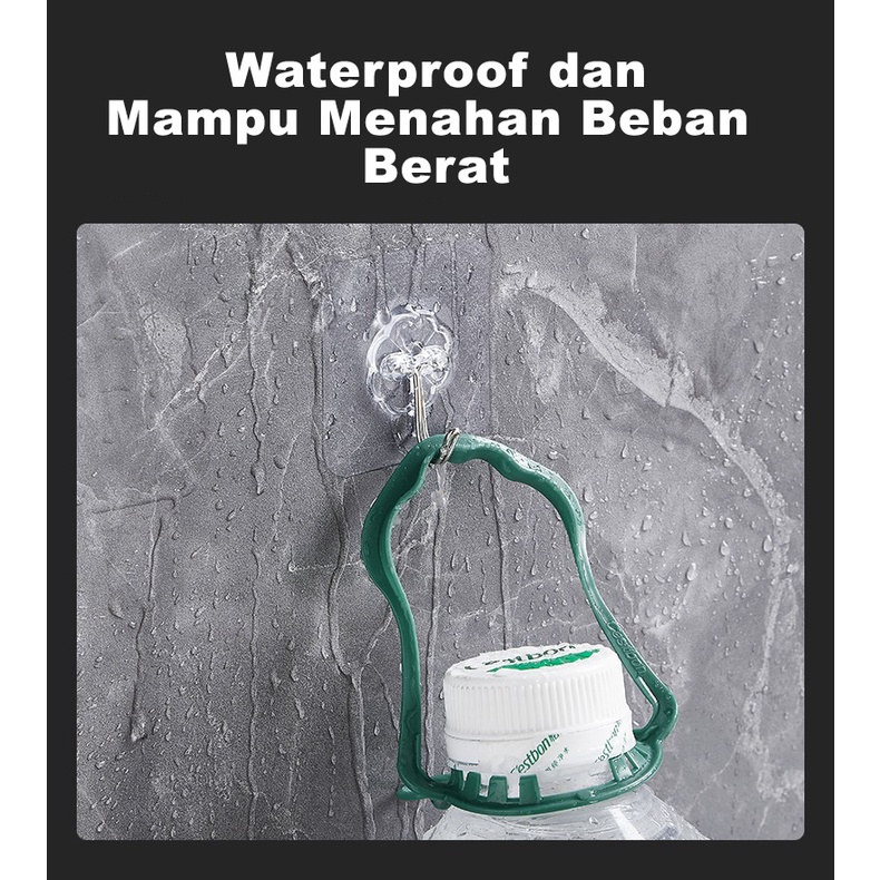 Gantungan Kait Tempel Transparan Mudah Dipasang Kamar Mandi dan Dapur