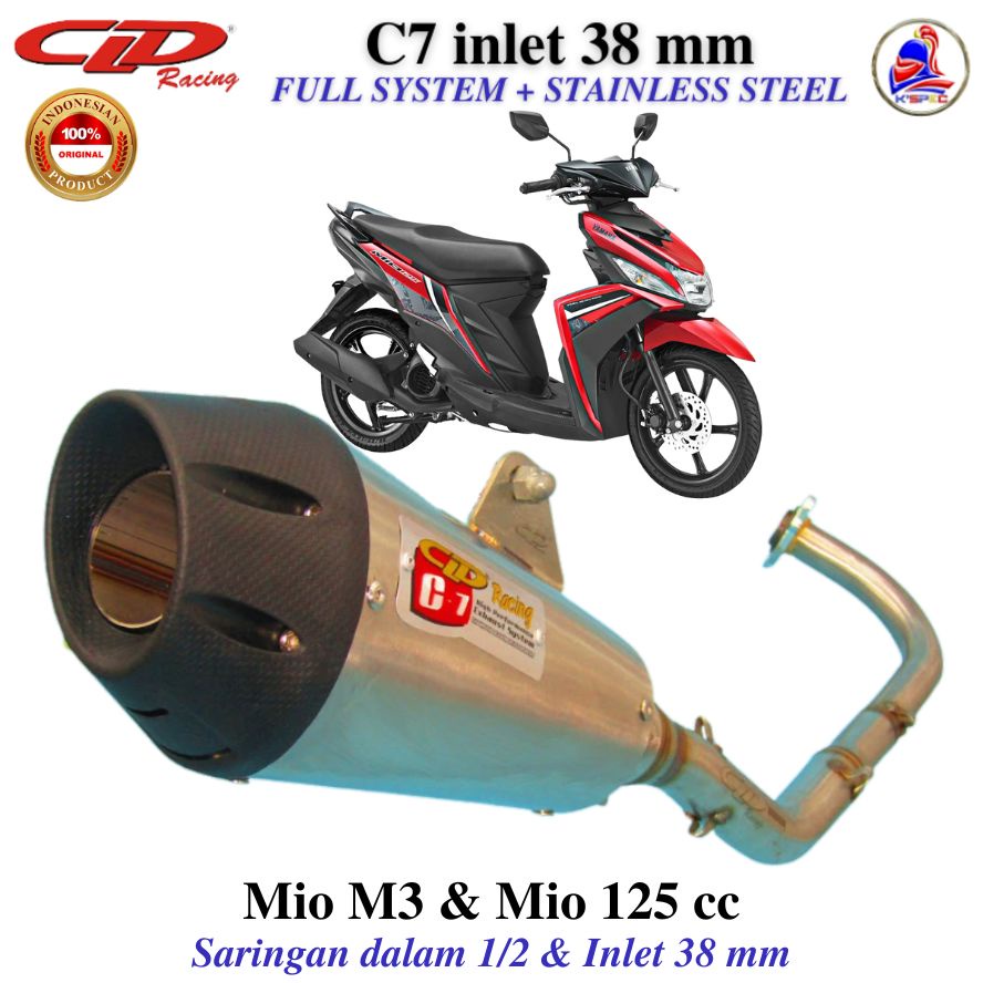 CLD Racing C7 in 38 mm series MIO M3 &amp; MIO 125 cc Knalpot Fullsystem