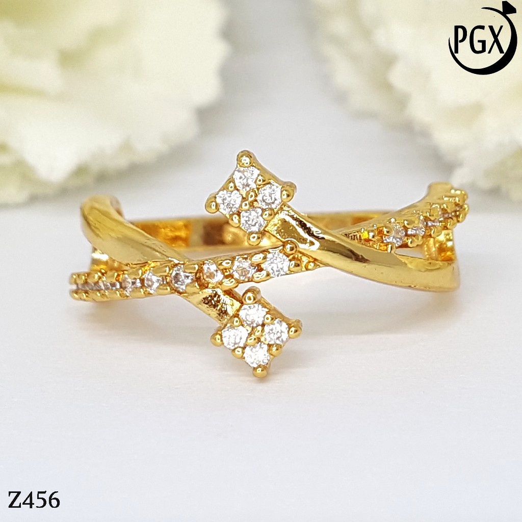 PGX Cincin Xuping Wanita Lapis Emas Aksesoris Perhiasan Fashion Premium - Z456