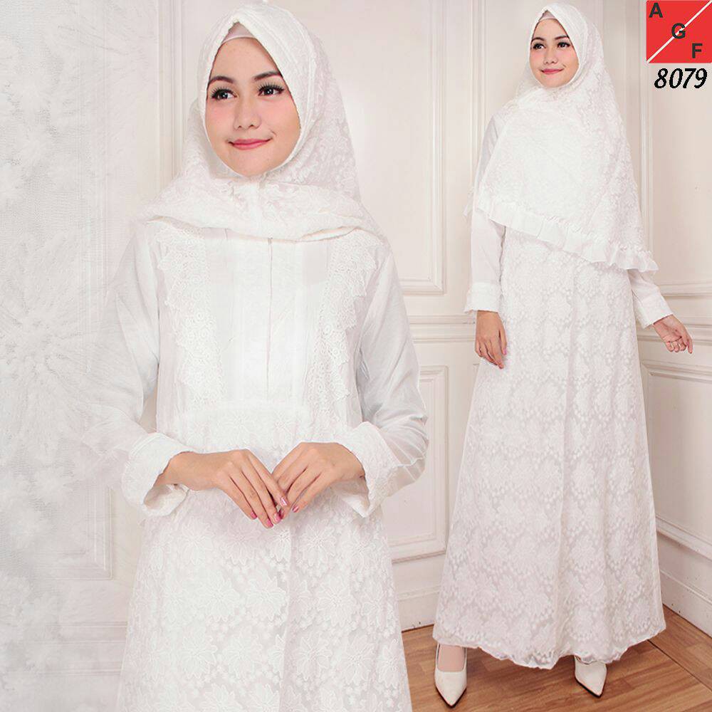  Baju  Gamis  Putih Gamis  Brukat Busana  Muslim  Baju  
