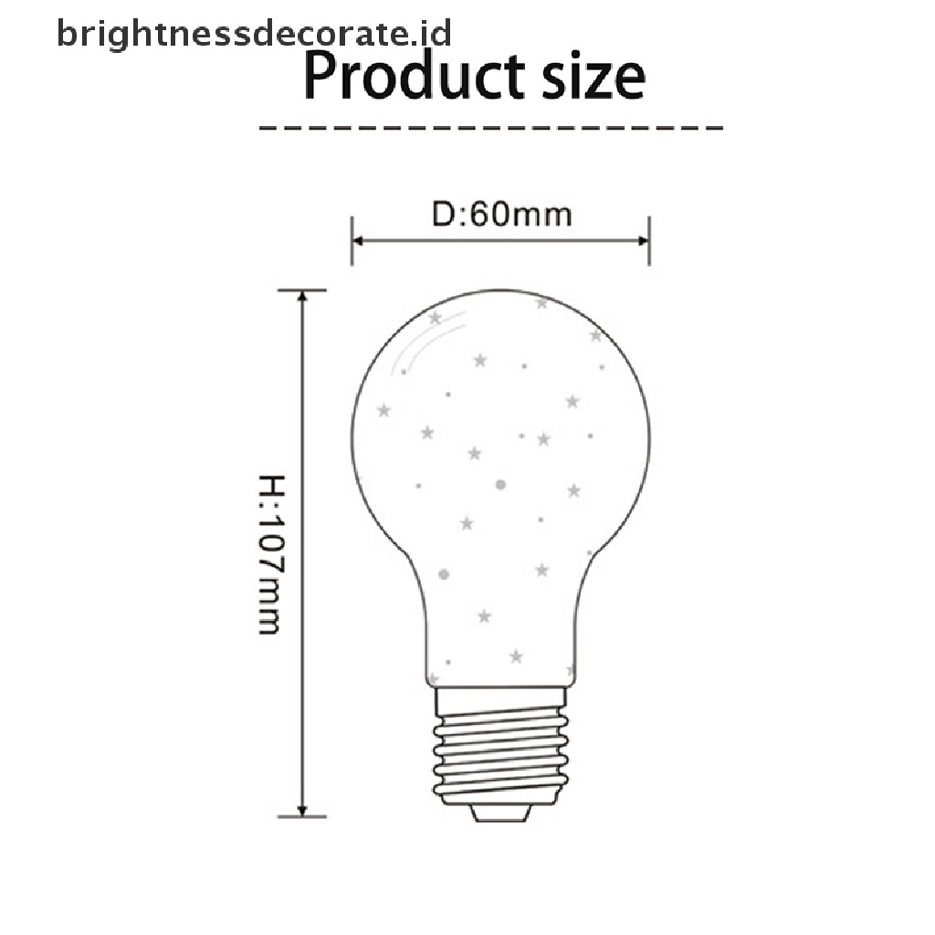 E27 6w 85-265v Lampu Bohlam 3d Filamen Kembang Api Gaya Vintage