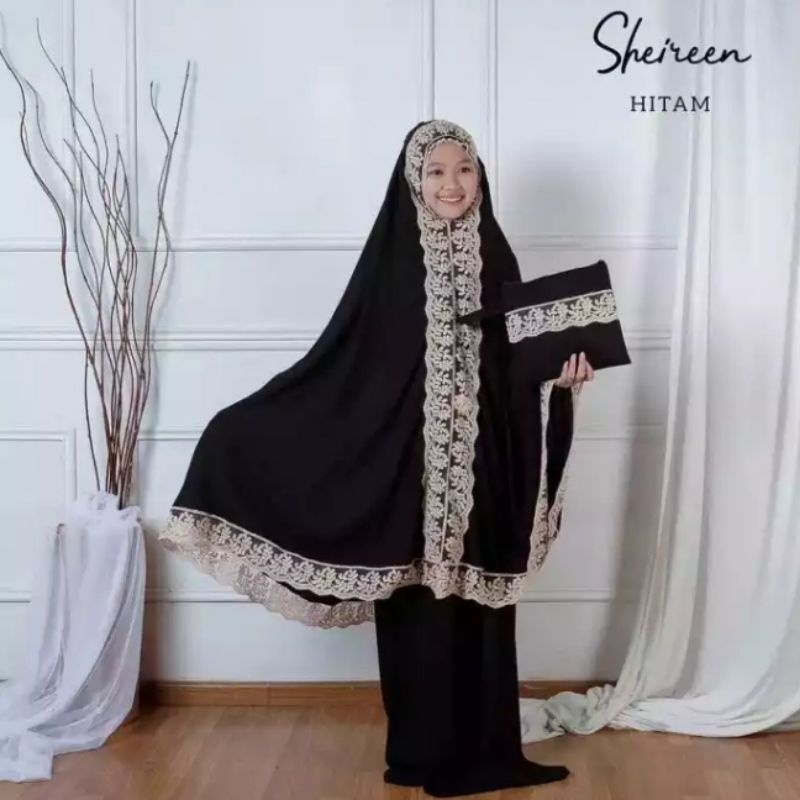 Mukena anak perempuan Shireen  Couple M L XL Tangung Katun Mikro Cantik