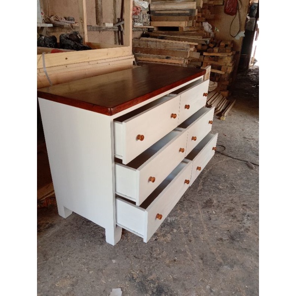 bufet full laci bahan kayu jati belanda murah