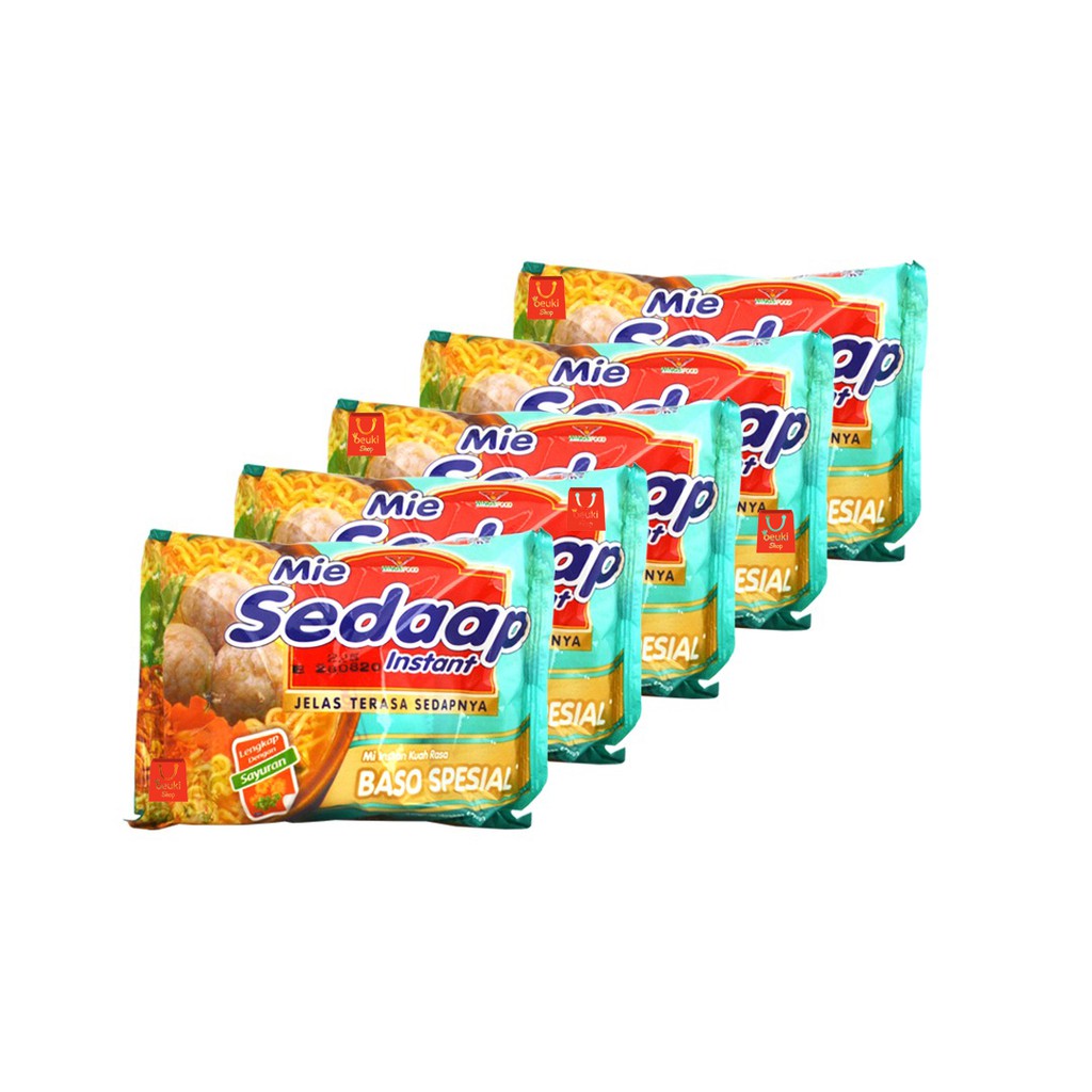 

5PCS Mie Sedaap Baso Spesial Mi Instan Kuah Lengkap Dengan Sayuran - 5pcs x 77gr