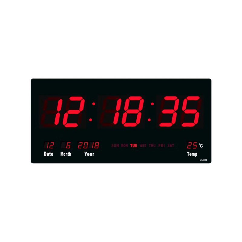 JAM Digital Clock / Jam Dinding Digital 4622 LED Merah/ Hijau /Biru