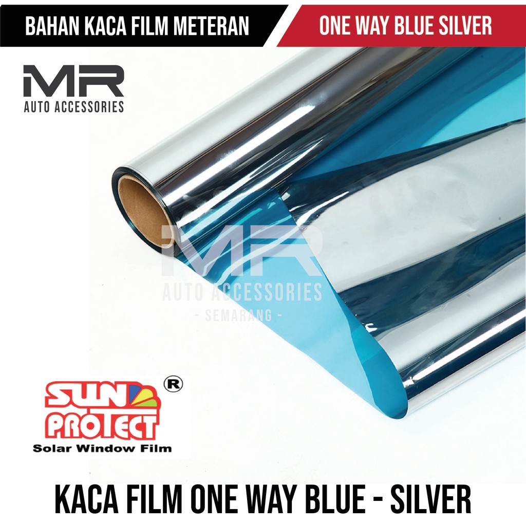 Kaca Film Sun Protect One Way Mirror / Silver - Gold - Biru - Coklat untuk Gedung / Rumah