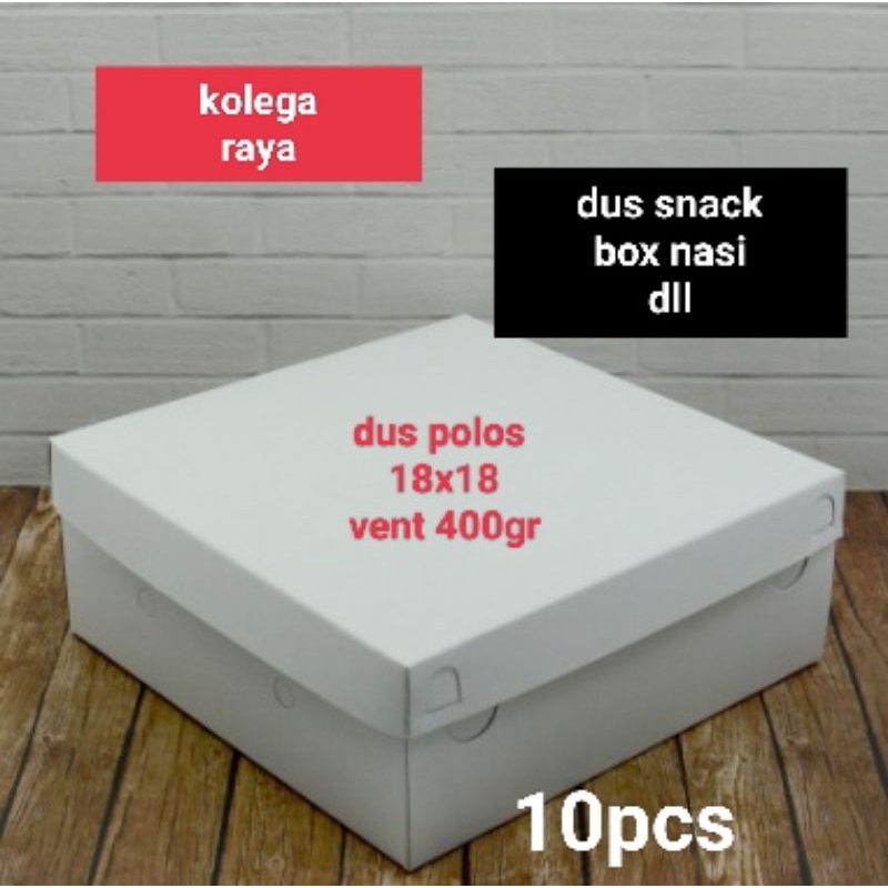 Dus Box Kotak Makan Snack Nasi Box Ukuran 18x18 isi 50pcs