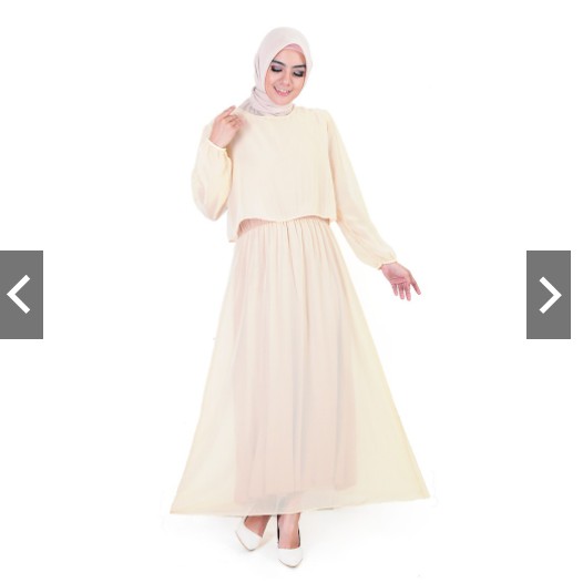 Fifi Fashion Long Dress Tangan Panjang Wanita Muslim Model terbaru -Laras