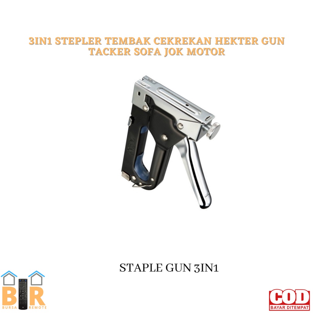 Stepler Tembak Cekrekan HEKTER GUN TACKER SOFA JOK MOTOR 3IN1