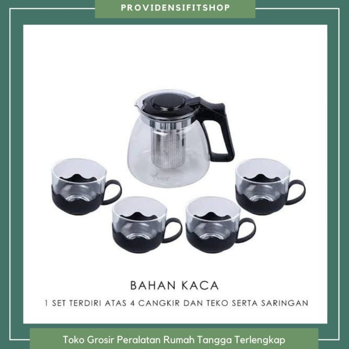 

PROMO Teapot/Teko cangkir Sun glass 5 in 1 (wajib tambah bubble) BISA COD