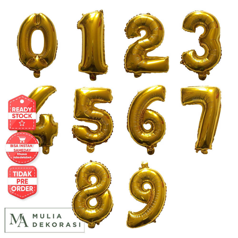 Balon Foil Huruf Gold Silver Alphabet Abjad Huruf Angka Lengkap A-Z Perhuruf Balon Foil