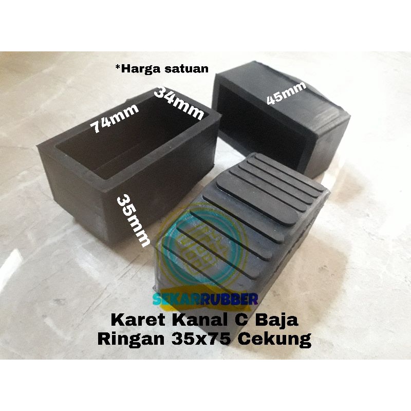 Karet Alas Kaki Tangga Baja Ringan Kanal C 35x75 Cekung Tutup Kaki Tangga Lipat Meja Rak Lemari Besi