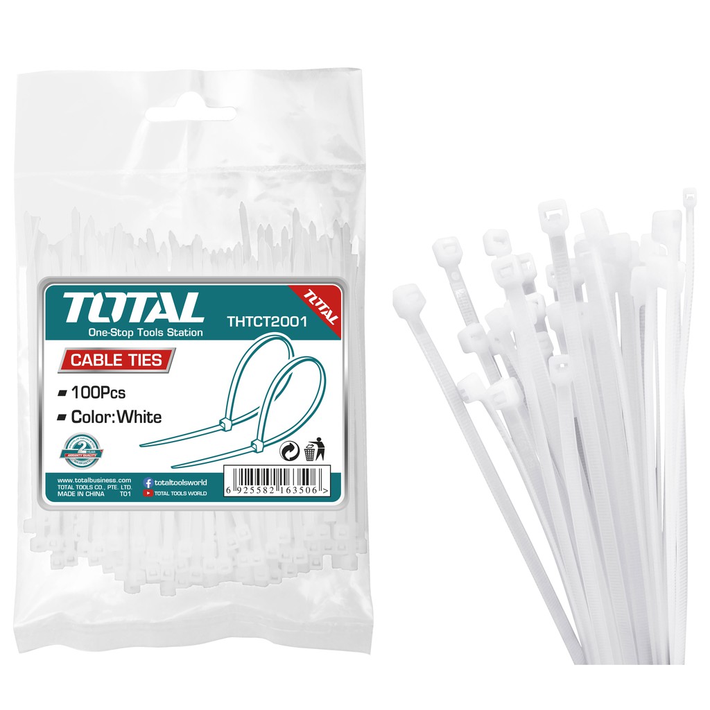 

Total Tools - Cable Ties / Kabel Ties 20cm isi 100pcs Thtct2001