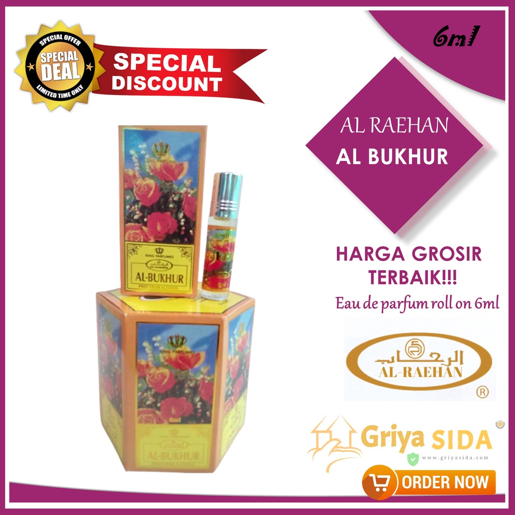 Parfum Bukhur 6ml alraehan aroma Bakhoor al raehan mirip al rehab parfum Harga grosir PROMO!!