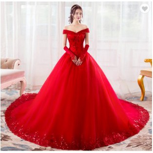 Wedding Dress merah/Gaun Pernikahan Merah