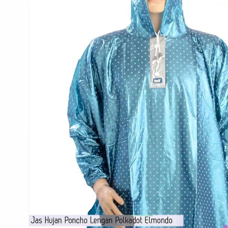 PORMO TERBARU Jas Hujan Polkadot Poncho Lengan Kelelawar Jumbo Elmondo 713 Premium Kualitas Terbaik Anti Rembes/ Jas Hujan Polkadot Murah / Jas ujan Wanita Pria Laris / Jas Hujan Terusan Jas Hujan Termurah Kekinian