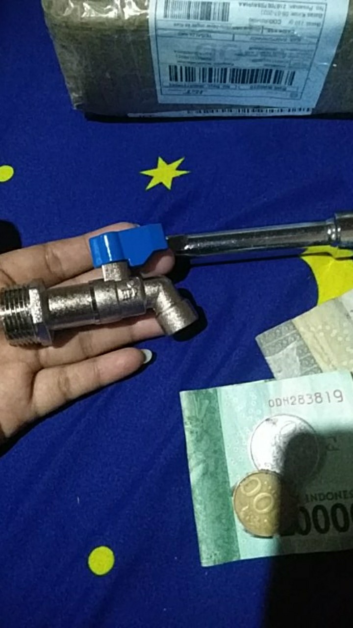 Kran Air 3/4 / 1/2 Hpp Kamar Mandi (kran Bola Hpp Gg Biru 3/4 / 1/2 )