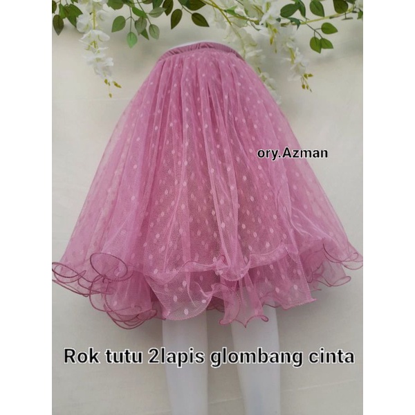 ROK TUTU GLOMBANG CINTA DOTTY--ROK TUTU 2LAPIS TILE PULKADOT--ROK TUTU PREMIUM--ROK BAWAHAN PESTA USIA 1-5 TAHUN