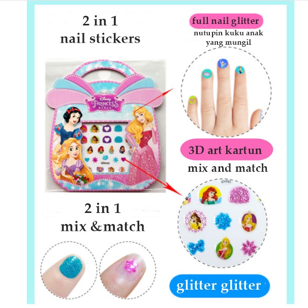 [ORGM] *DISNEY*Sticker Kuku Glitter Karakter Princess Frozen