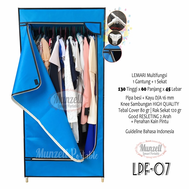Lemari Kain Portable MUNZELL Type LPF 07 BLUE Lemari Lemari Kain Portable MUNZELL Type LPF 07 BLUE Lemari