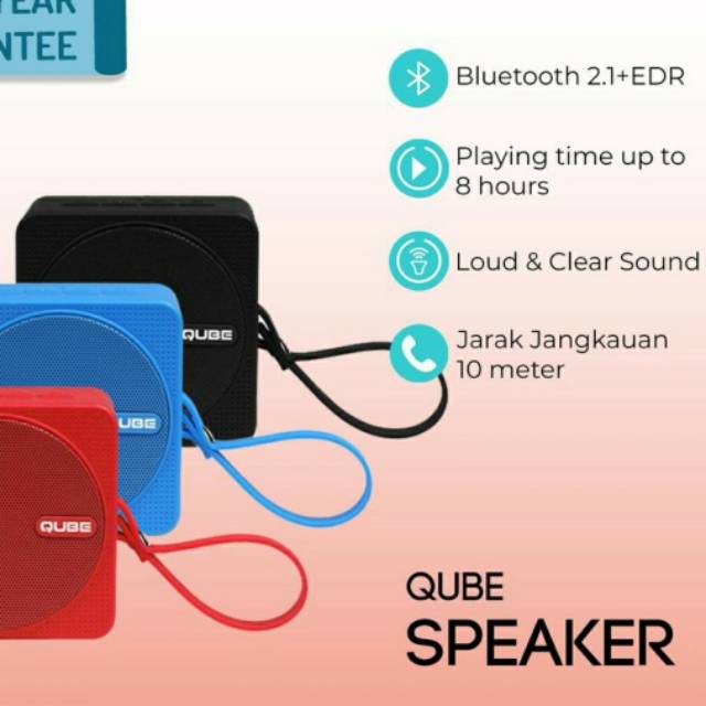 SoundPlus Qube / Speaker Waterproof / Speaker Outdoor - Merah