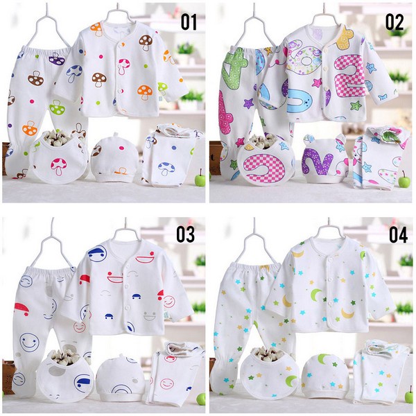 LKC501 pakaian NB (0-3 bulan) Set 5in1